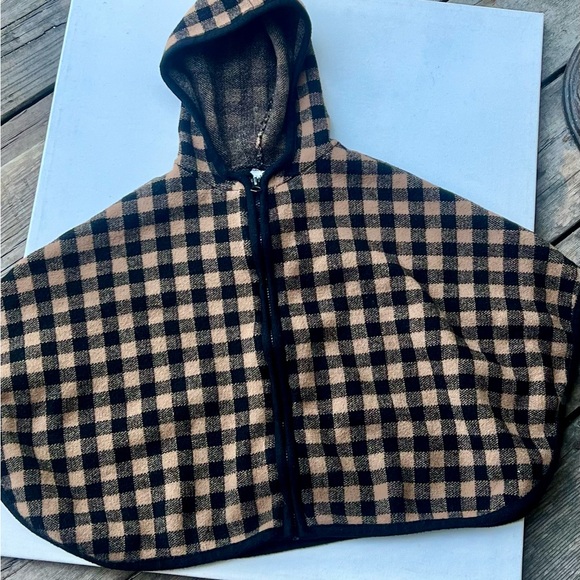 Zara Baby Knitwear Plaid Checkered Poncho - Picture 4 of 10